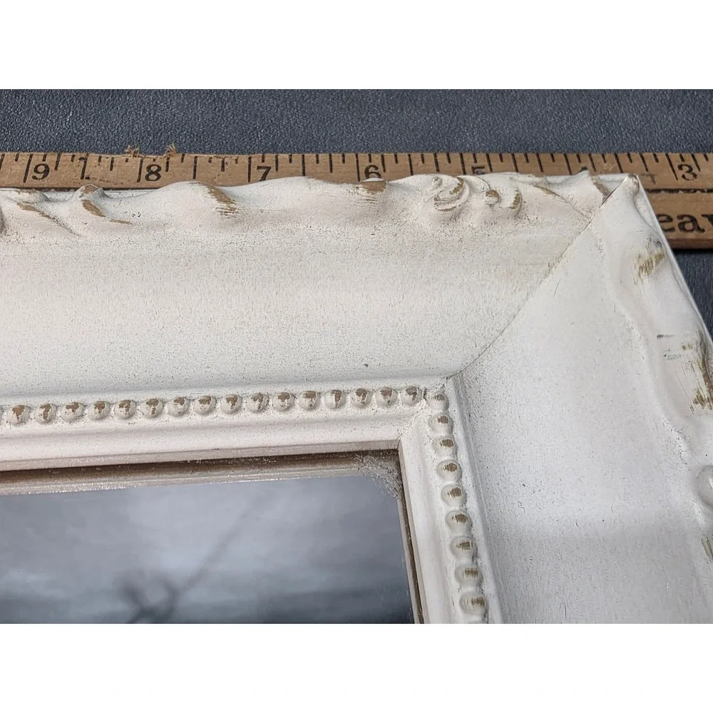 Vintage The Big Picture Custom Framed Mirrors Set of 2 Cream Distressed Ornate